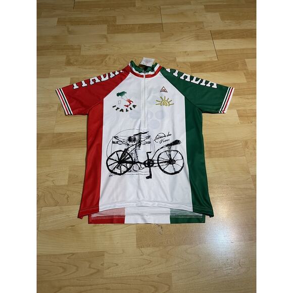 3M CAVERNI Leonardo Da Vinci Italia Cycling Bicycle Team Jersey Shirt Sz LG‎ - Picture 1 of 6